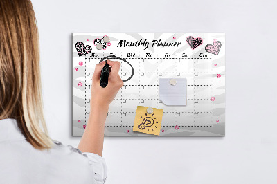 Tableau effaçable magnétique Agenda mensuel de mode