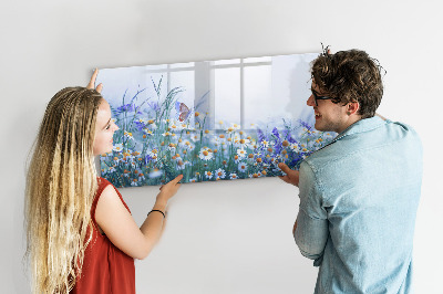 Tableau magnétique mural Papillon dans la prairie