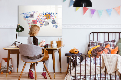 Tableau effaçable magnétique Carte du monde des pays