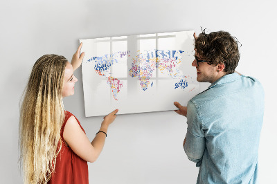 Tableau effaçable magnétique Carte du monde des pays