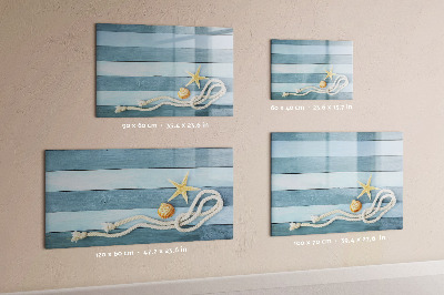 Tableau magnétique mural Planches à rayures festonnées