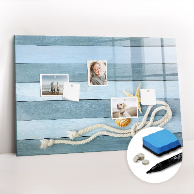 Tableau magnétique mural Planches à rayures festonnées