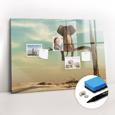 Tableau effaçable magnétique Éléphant sur un arbre