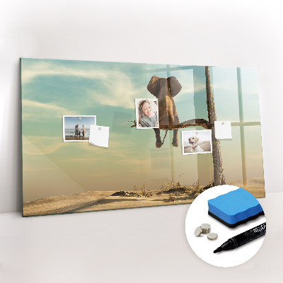 Tableau effaçable magnétique Éléphant sur un arbre