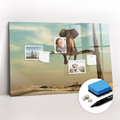 Tableau effaçable magnétique Éléphant sur un arbre
