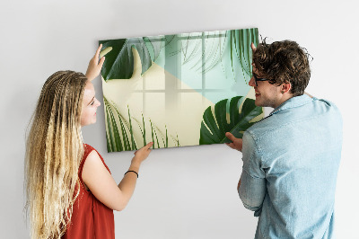 Tableau effaçable magnétique Feuilles de Monstera