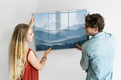 Tableau verre magnétique Paysage de montagne