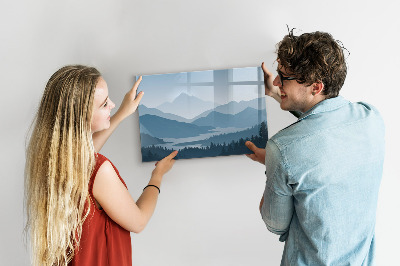 Tableau verre magnétique Paysage de montagne