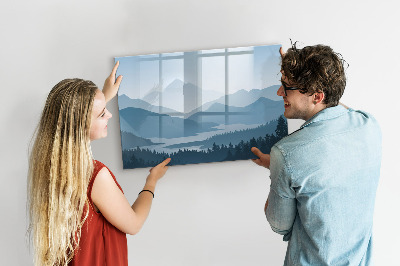 Tableau verre magnétique Paysage de montagne