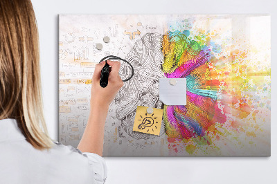 Tableau effaçable magnétique Abstraction du cerveau
