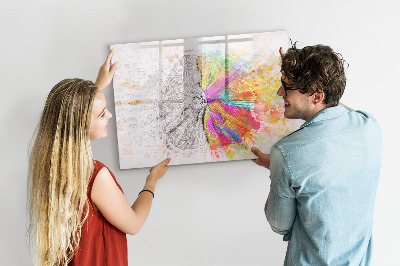Tableau effaçable magnétique Abstraction du cerveau