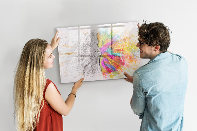 Tableau effaçable magnétique Abstraction du cerveau