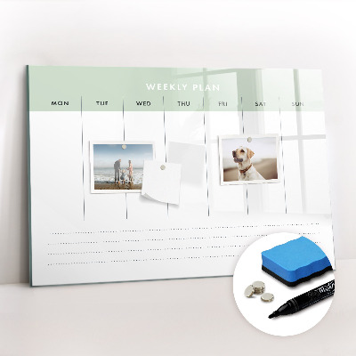 Tableau effaçable magnétique Agenda hebdomadaire