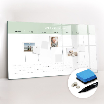 Tableau effaçable magnétique Agenda hebdomadaire
