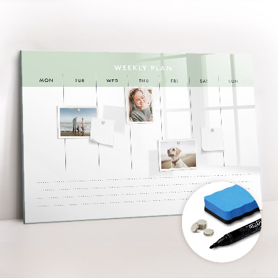 Tableau effaçable magnétique Agenda hebdomadaire