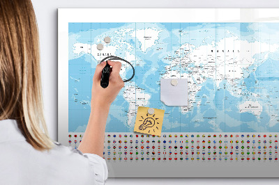 Tableau magnétique mural Illustration d'une carte des continents
