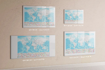 Tableau magnétique mural Illustration d'une carte des continents