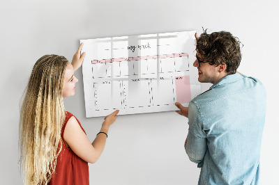 Tableau magnétique mural Mon agenda hebdomadaire