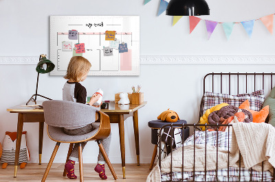 Tableau magnétique mural Mon agenda hebdomadaire