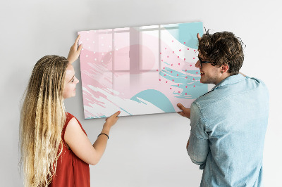 Tableau effaçable magnétique Abstraction pastel