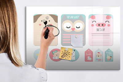 Tableau verre magnétique Animaux heureux