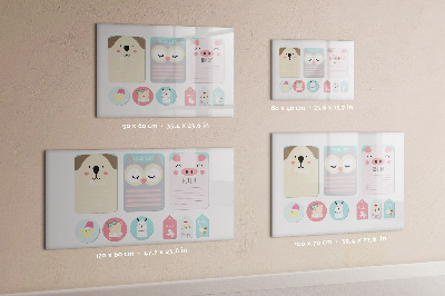 Tableau verre magnétique Animaux heureux