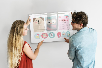 Tableau verre magnétique Animaux heureux