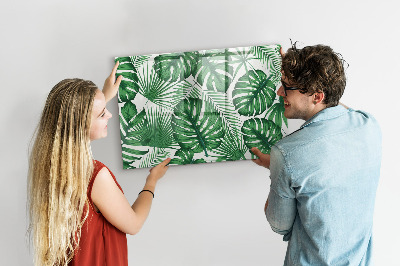 Tableau verre magnétique Feuilles de Monstera