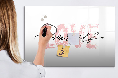 Tableau effaçable magnétique L'inscription aime-toi toi-même