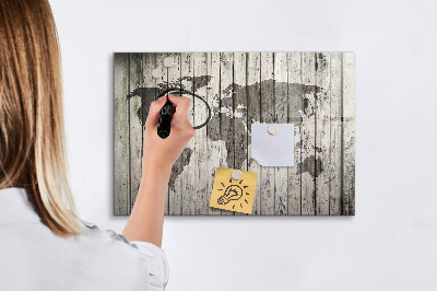 Tableau effaçable magnétique Carte du monde du plateau