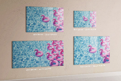 Tableau effaçable magnétique Flamants roses pissenlits