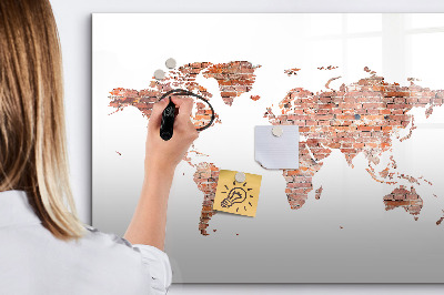 Tableau verre magnétique Vieille carte en briques