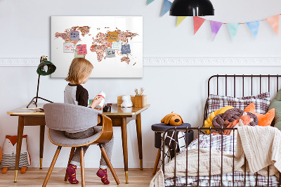 Tableau verre magnétique Vieille carte en briques