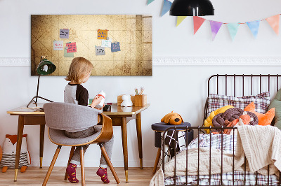 Tableau effaçable magnétique Carte du vieux monde