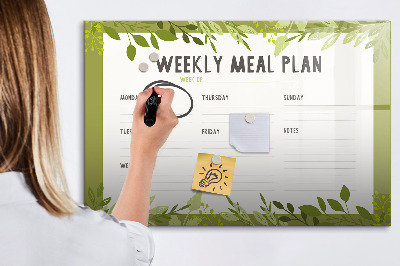 Tableau effaçable magnétique Menu de la semaine