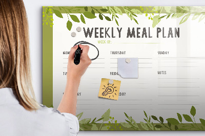 Tableau effaçable magnétique Menu de la semaine
