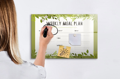 Tableau effaçable magnétique Menu de la semaine