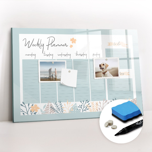 Tableau effaçable magnétique Horaire hebdomadaire