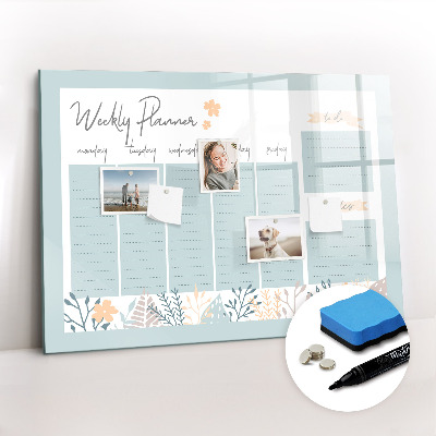 Tableau effaçable magnétique Horaire hebdomadaire