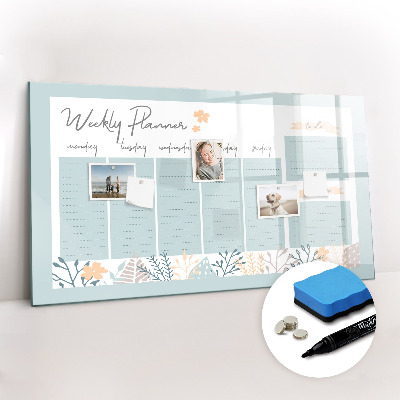 Tableau effaçable magnétique Horaire hebdomadaire