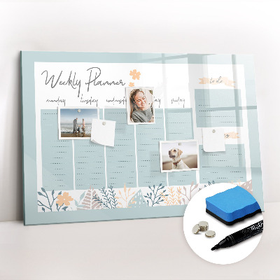 Tableau effaçable magnétique Horaire hebdomadaire