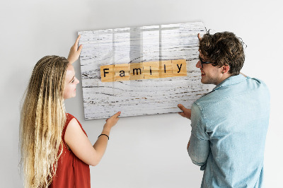 Tableau verre magnétique Famille