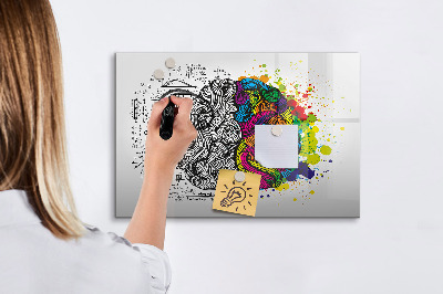 Tableau effaçable magnétique Abstraction du cerveau