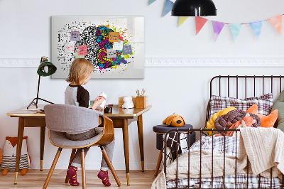 Tableau effaçable magnétique Abstraction du cerveau