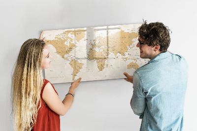 Tableau effaçable magnétique Carte politique du monde