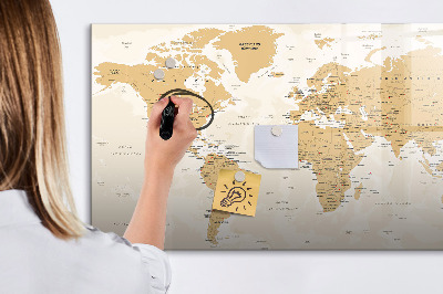 Tableau effaçable magnétique Carte politique du monde