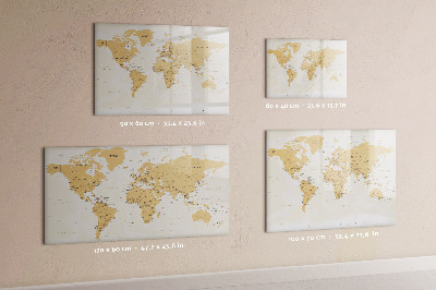 Tableau effaçable magnétique Carte politique du monde