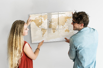 Tableau effaçable magnétique Carte politique du monde