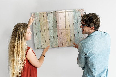Tableau verre magnétique Des planches colorées