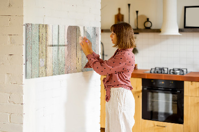 Tableau verre magnétique Des planches colorées